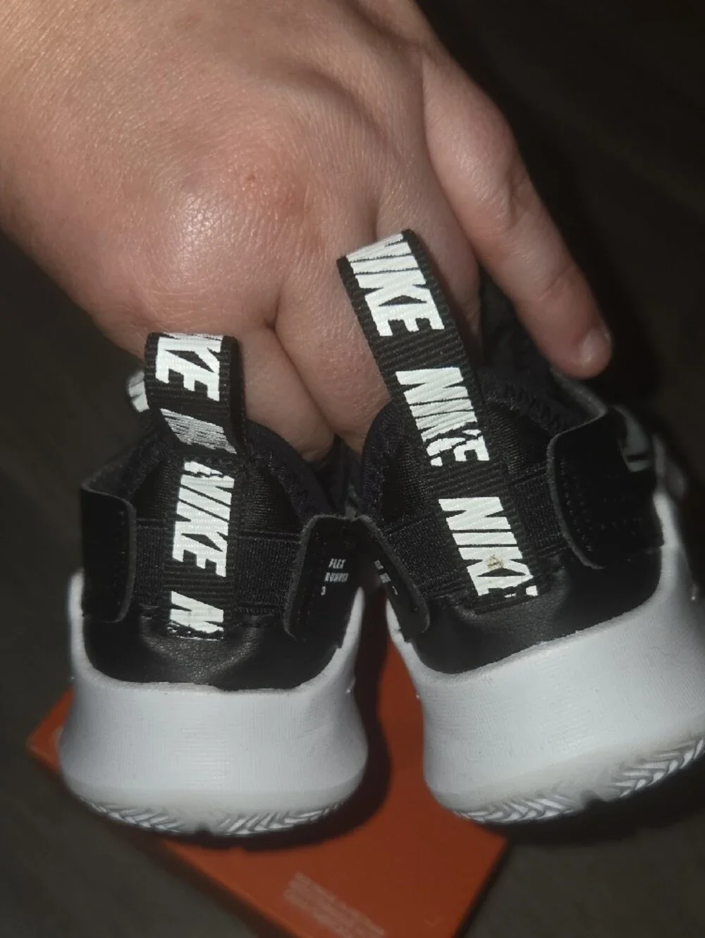 Nike Kids Black and White Slip-On Athletic Sneakers